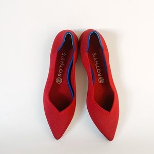 Holiday Rothy Shoe - Pointed Red Flat